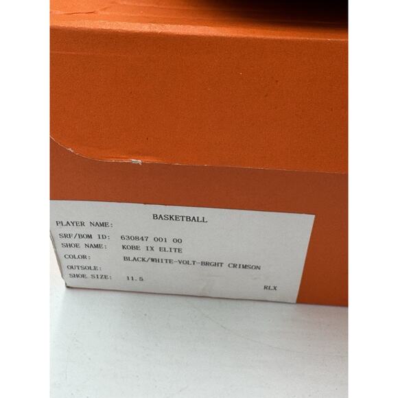 Size 11.5 Kobe 9 Elite 630857-100 Promo Sample bs932 main image 4